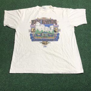 Vtg 90s Mount Rushmore Unisex TShirt Size XLarge Travel USA Black Hills Sturgis